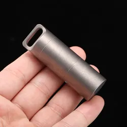 Titanium Alloy Sealed Capsule Storage Case Waterproof Pill Box Keychain Pendants Home Medicine Container Outdoor EDC Tools