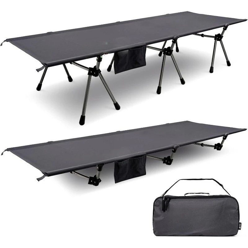 

Кемпинговая кроватка с регулируемой высотой и удлинителями для ног, прочная поддержка, 330 фунтов, легкая складная кровать для кемпинга, пешего туризма