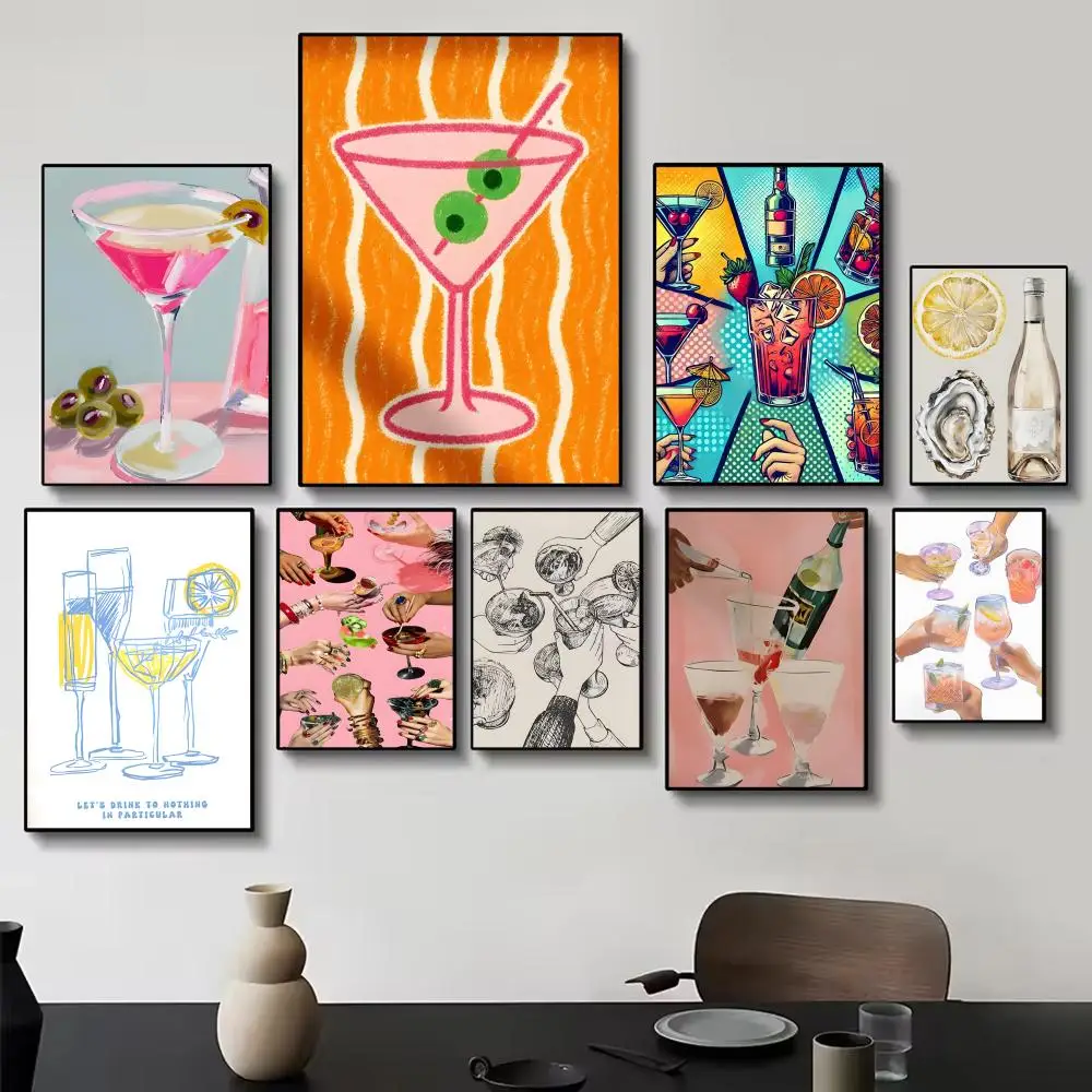 Festive Celebratory C-Cheers To A Happy Party Poster Painting Wall Art for Living Room Home Gifts Decor Mural