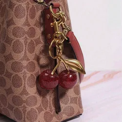 Vintage Fashion Bag Pendant Keychain Cherry Pendant Simple Sweet Fruit Decorative Accessories
