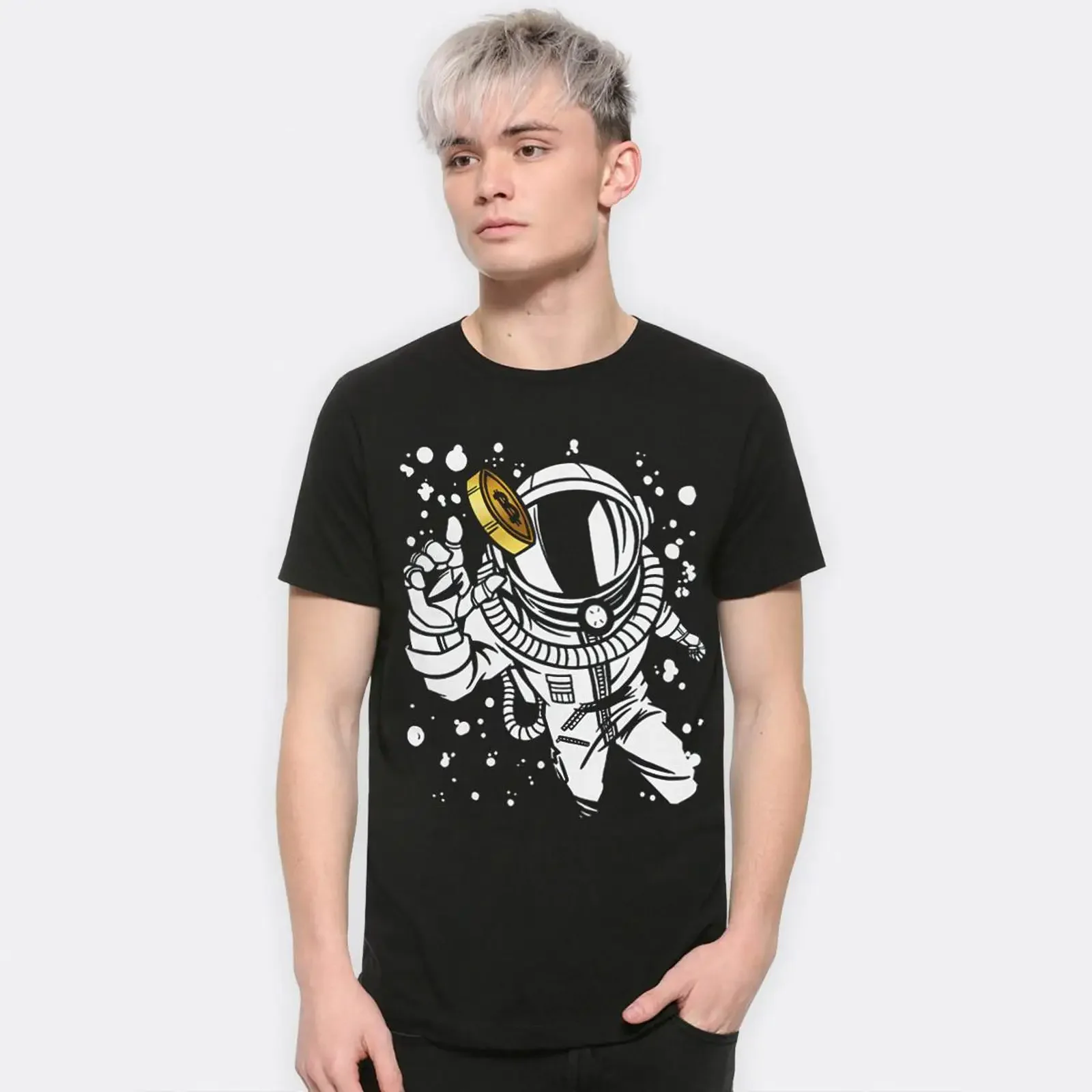 Bitcoin Diver T Shirt Men's and Women's Sizes BTC 09012 vintage Washed Slightly homme Comfortable Top For Everyday Wear
