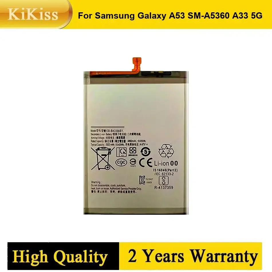 

EB-BA336ABY EB-BA336ABS Replacement Battery For Samsung Galaxy A53 SM-A5360 A5360 A33 5G