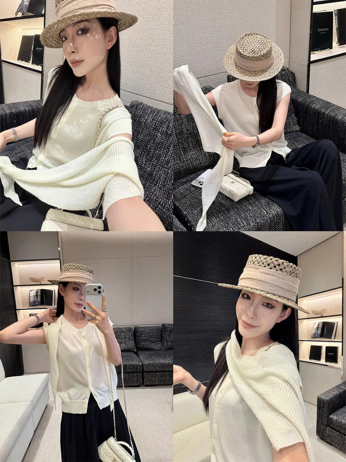 

Весенний трикотажный жилет с вырезами на плечах, женский топ-футболка свободного кроя во французском стиле для весны и лета