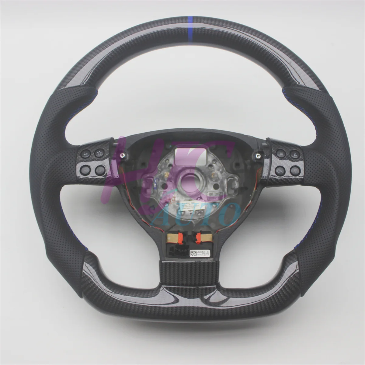For VW Volkswagen Golf 5 GTI R32 EOS Passat B6 Jetta Mk5 Caddy Bora D Shape Real Carbon Fiber Steering Wheel With Buttons