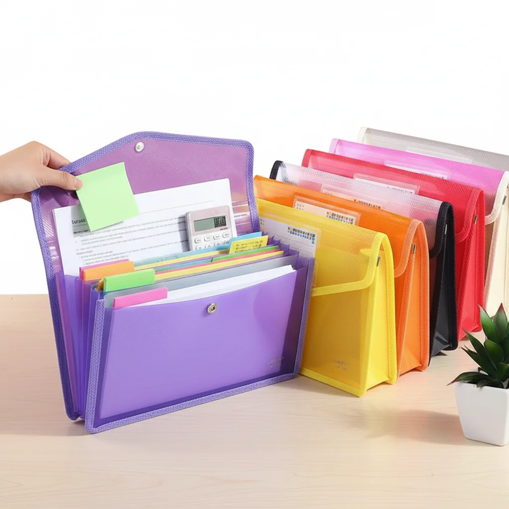 Large Capacity PVC Stationery Storage Pouch Waterproof A5 File Folders Envelope Folder Document Bag File Organizer