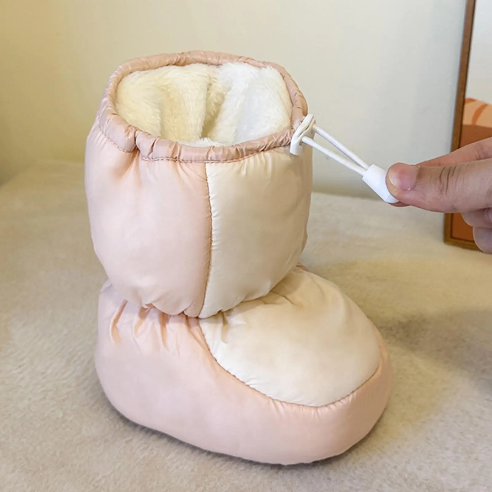 Kids Boots Windproof Drawstring Closure Footwear Young Children Winter Shoes for Boys Girls Children Living Room Travel Home