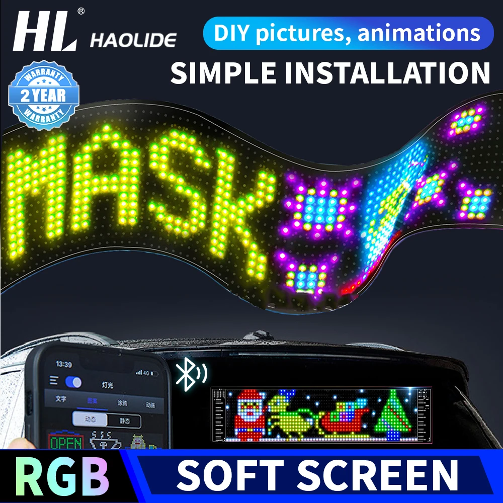 

Светодиодный дисплей AD Devil Eye с сообщением, пиксельная панель, экран, прокрутка, вывеска, ультратонкая световая гибкая доска, автомобильный дисплей на лобовое стекло