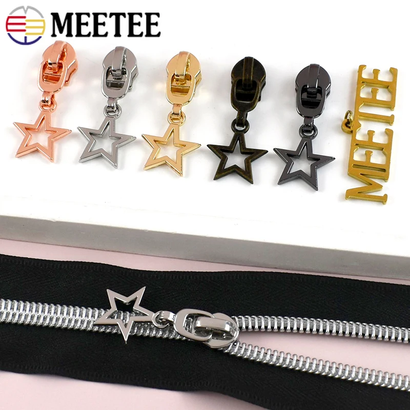 

5/10/30Pc Meetee 5# Nylon Zipper Slider Sewing Bag Clothes Replace Zips Puller Closure Pocket Zippers Repair Kit DIY Accessories