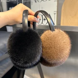 Designer Earmuffs Women's Winter Warm Real Mink Fur Girls Ear-Muffs Outdoor Cold Protection Best Women Earmuffs For Winter