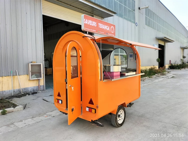 منتج جديد دراجة ثلاثية العجلات شاحنة عربة عربة تعمل بالطاقة الشمسية كشك طعام متنقل مقطورة تقديم الطعام كشك عصير الليمون