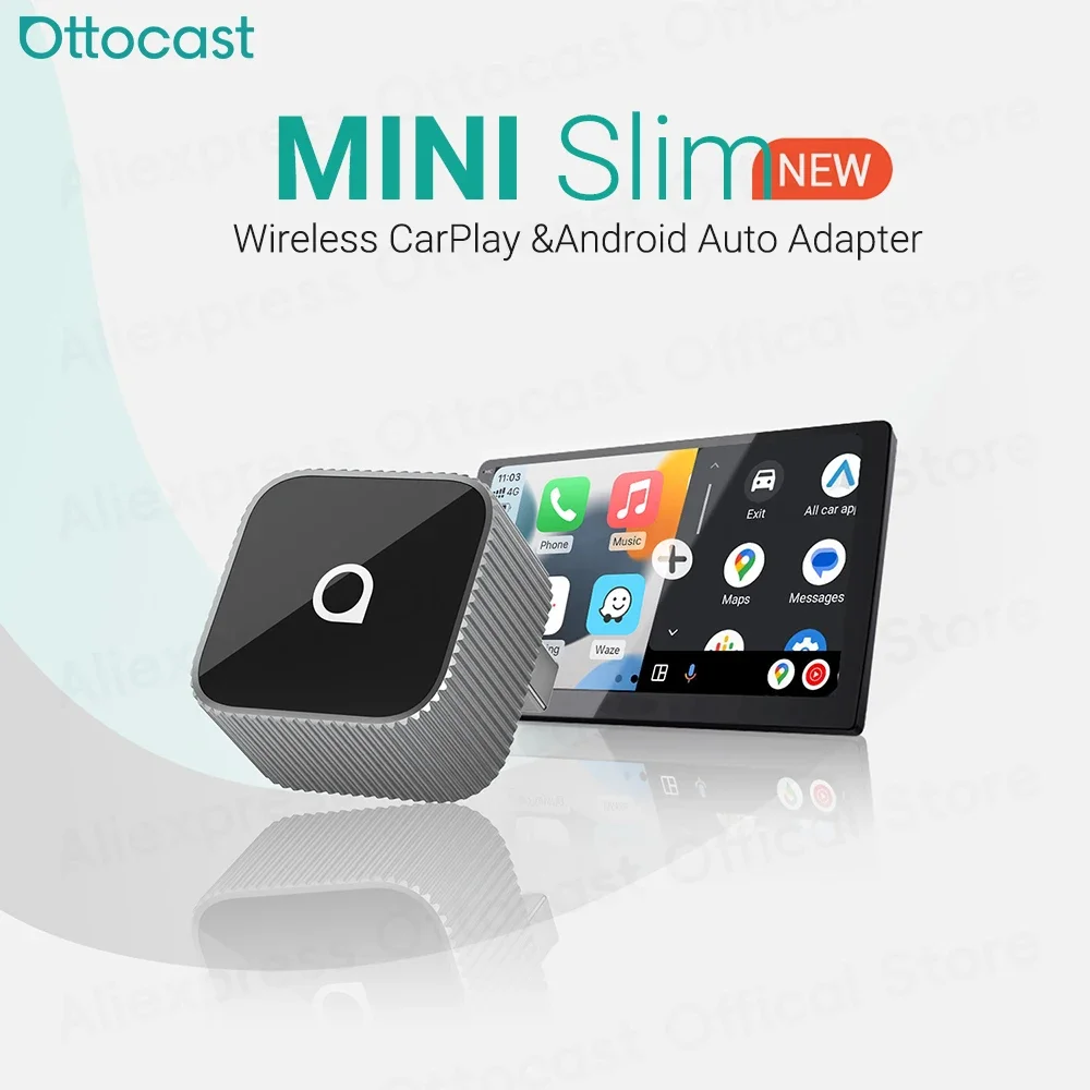 Ottocast Mini Slim Bluetoothアダプター Ottocast Mini Slim 3.0 Wireless CarPlay Android Auto Adapter Black