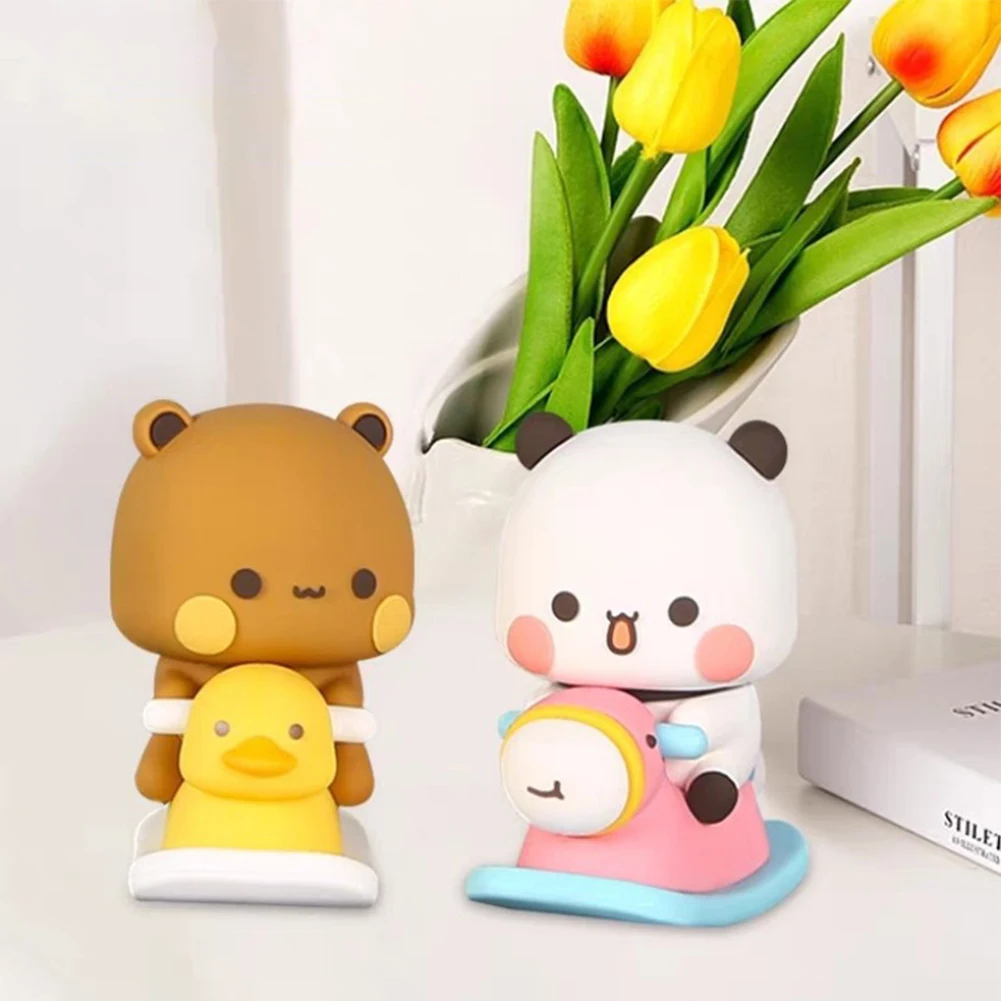 Bonito Brinquedo Urso de Ação Kawaii, Arte Brinquedo Urso, Bubu Dudu Panda Figura, Decoração Adorável Doce Colecionável, 6,5 cm