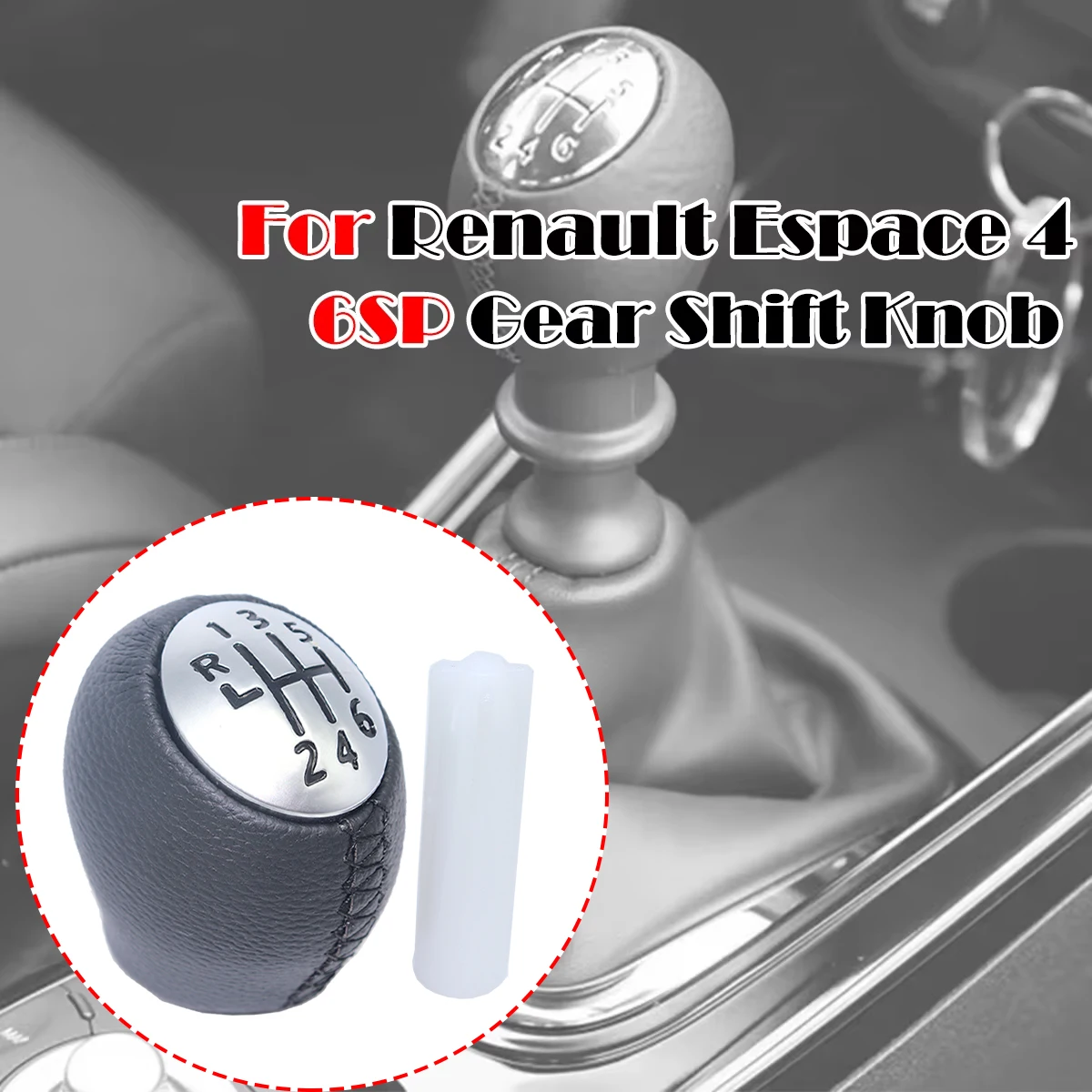 

6 Speed Car Gear Shift Knob Head Stick Handball Head For Renault Espace 4 MK4 2002 2003 2004 2005 2006 2007-2015 Megane 2 3