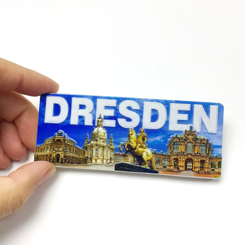 

German Dresden Creative Golden Cavalry Statue Cultural and Creative Magnetic Refrigerator Magnet Travel Home Souvenir Decoration