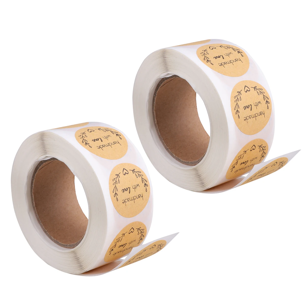 

2 Roll Stickers Handmade Label Packaging Round Manual Sealing Decorative Food Labels