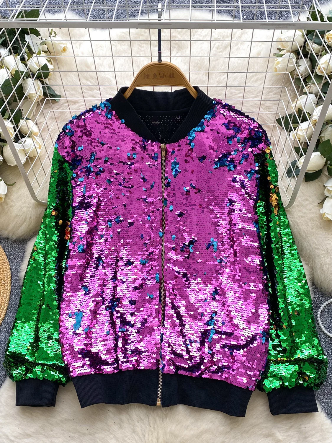

iny Sequin Heavy Work Long Sve воротник-стойка Jaet женское модное пальто осень 2025 для поездок на работу свободного кроя ort пальто