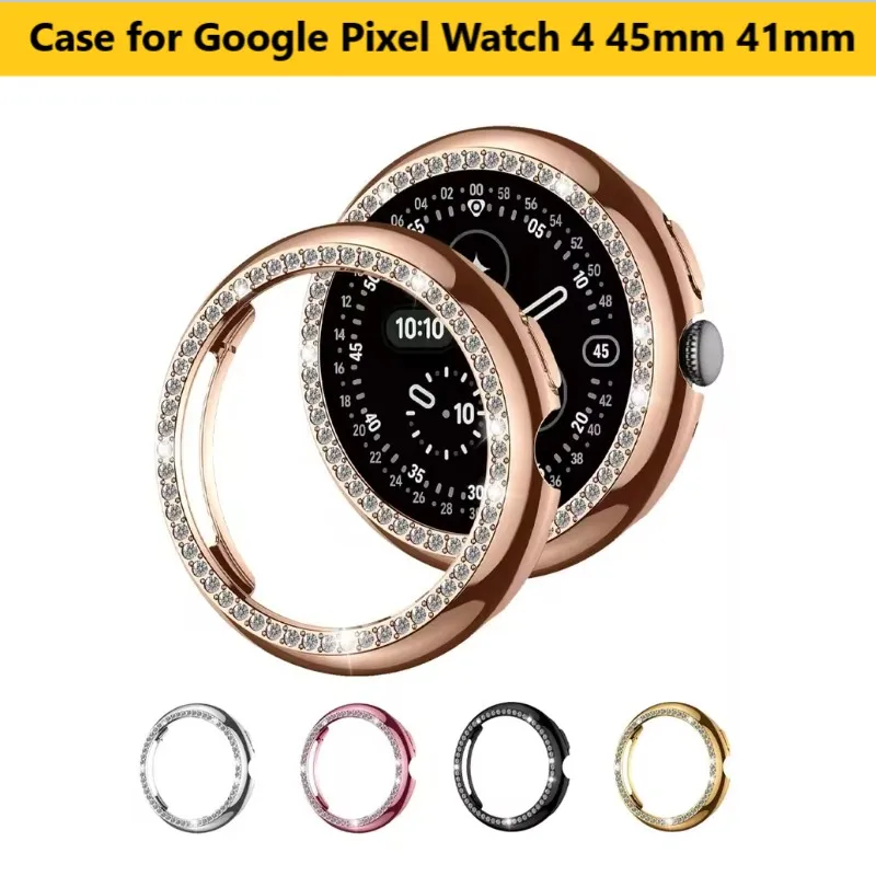 

Luxury Bling Diamond Case Google Pixel Watch 4 41mm 45mm Hard PC Full Cover Shockproof Anti Scratch Glitter Bumper Women Style