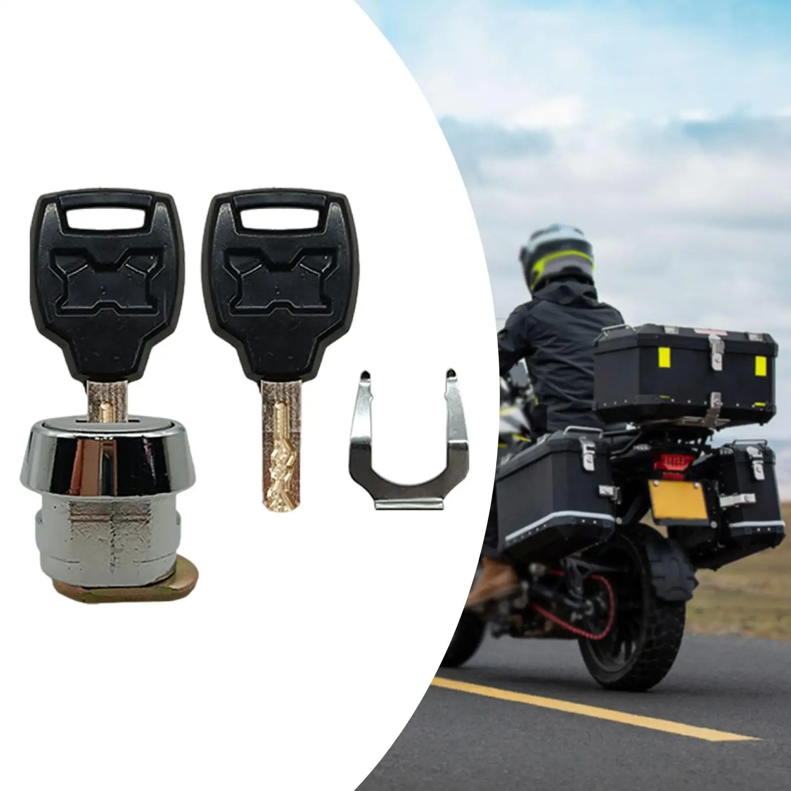 Rear Trunk Lock Cylinder Kit Aluminum Motorbike Tail Box Secure Key Set for Storage Upgrades