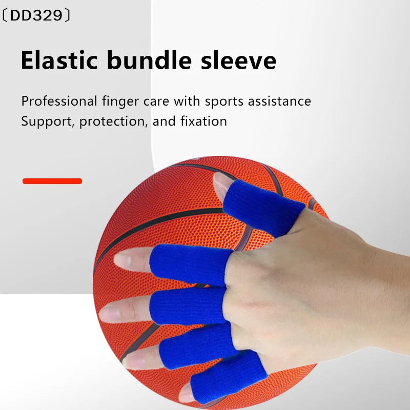 10Pcs Sports Finger Guard Sleeve Basketball Protective Sleeve Wicks Sweat Anti-slip Breathable Joint Sprain Bandage 〔DD329〕