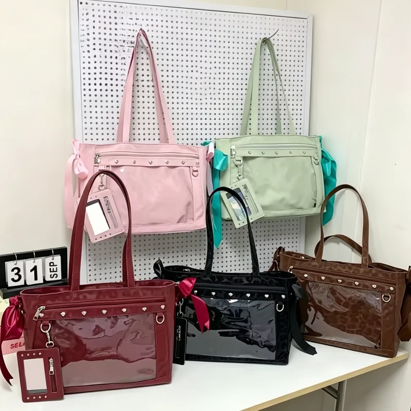 Bolso de Hombro para Compras y Citas, de Cuero PU con Patrón de Leopardo, con Monedero Ita, Cinta para Mostrar Tarjetas y Pins