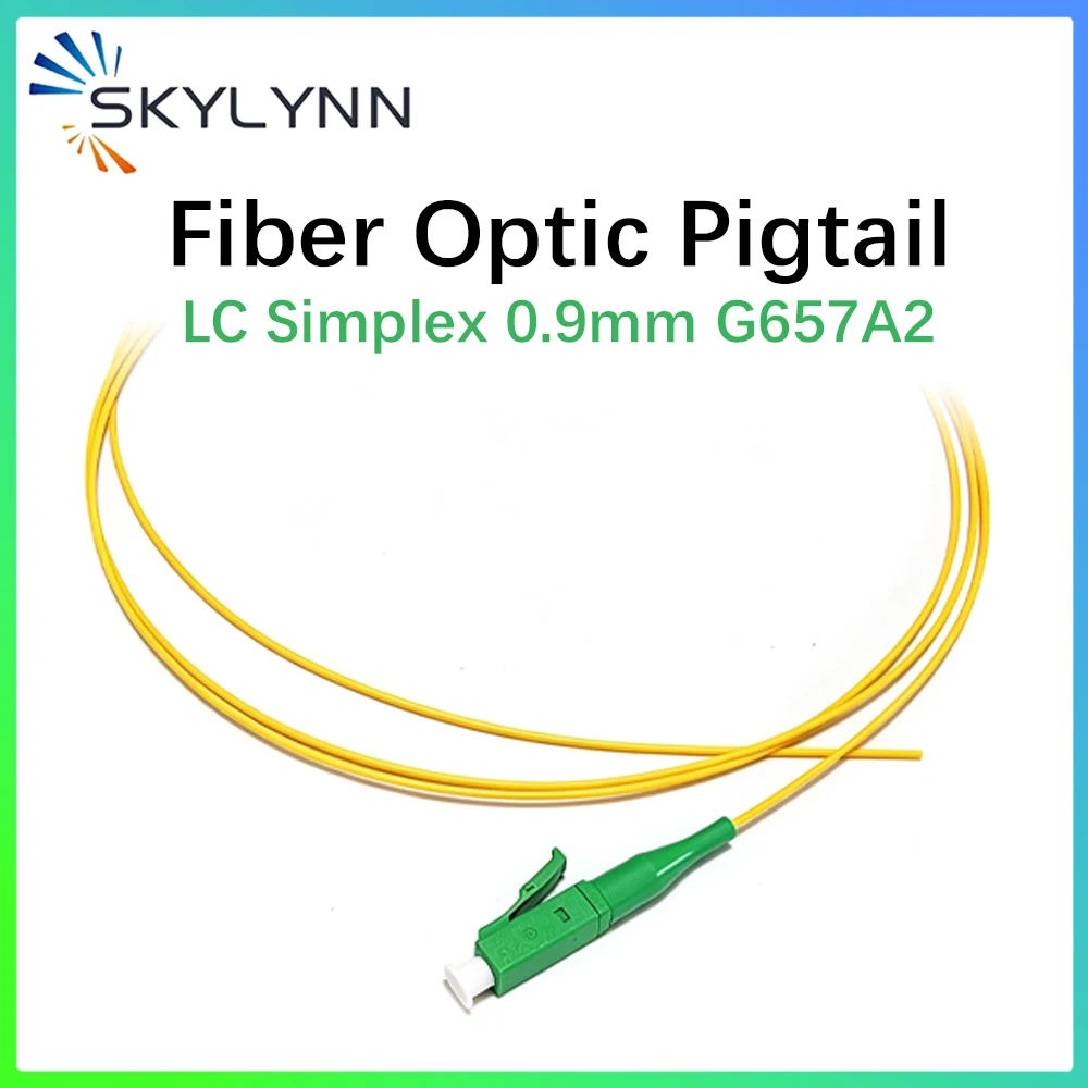 UPC APC LC Pigtail Single Mode G657A2 0.9mm Fiber Optic Pigtails Simplex Yellow LSZH 1.5M Optical Pigtail 50PCS/Bag