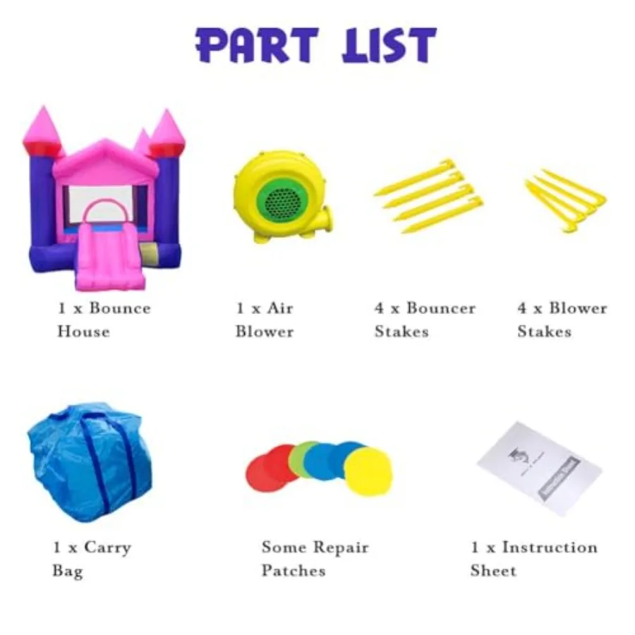 Casa inflável rosa do partido da casa do castelo do salto com ventilador de ar da categoria comercial incluído