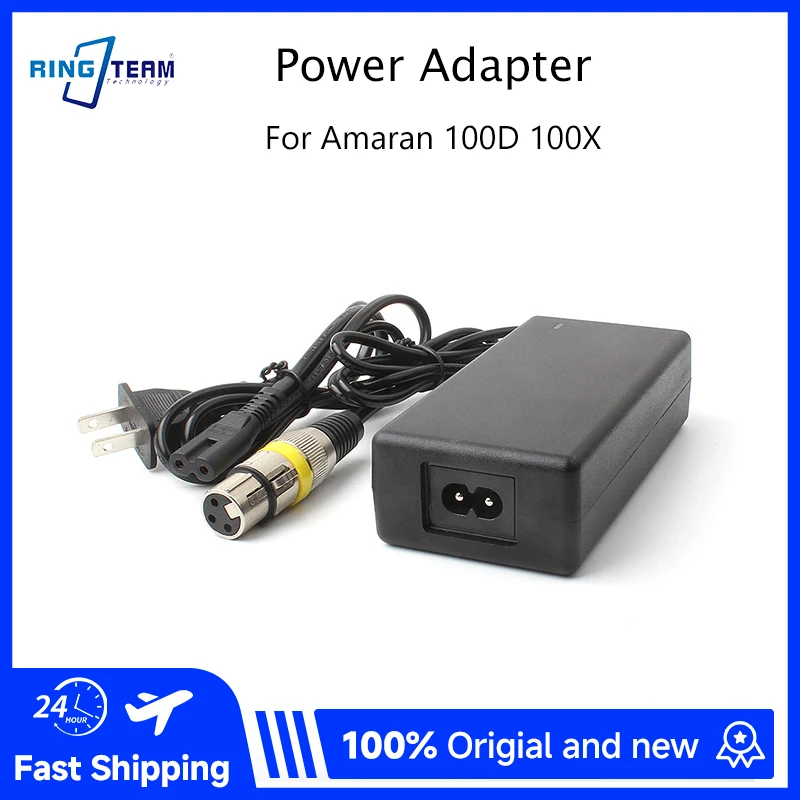 48V 2.5A LED Fill Light Power Adapter for Amaran 100D 100X Video Light Stable 24H Continuous Work Intelligent Protection