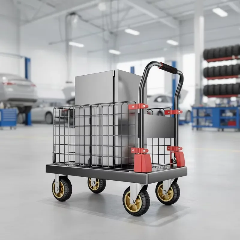 750Kg Foldable Platform Trolley with Guardrails Heavy Duty Flat Cart Shopping Garden Tool Hand Truck  Service