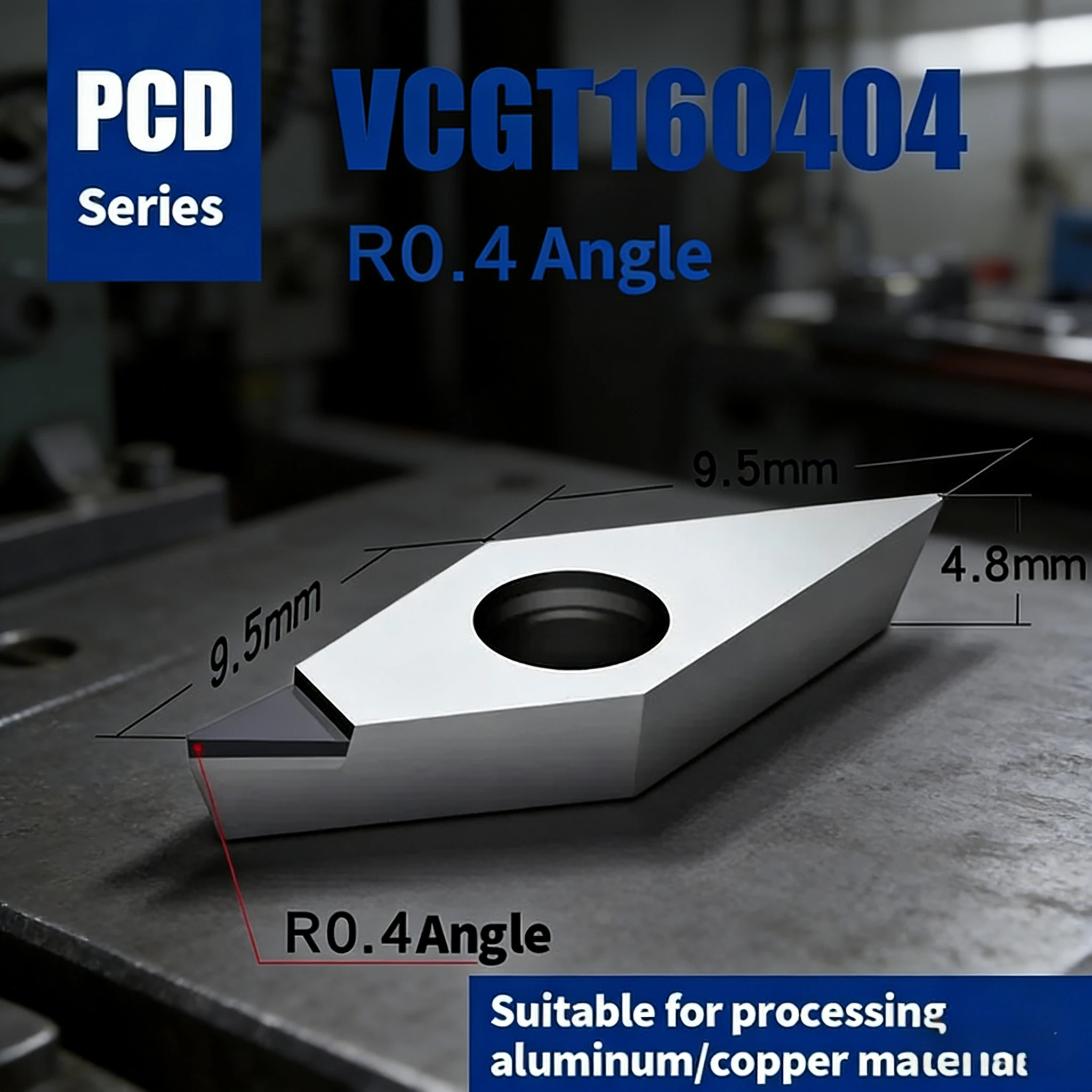 

VCGT160402 VCGT160404 VCGT160408 Diamond Insert VCGT PCD Aluminum Alloy End Mill Tool CNC Carbide CBN Turning Lathe