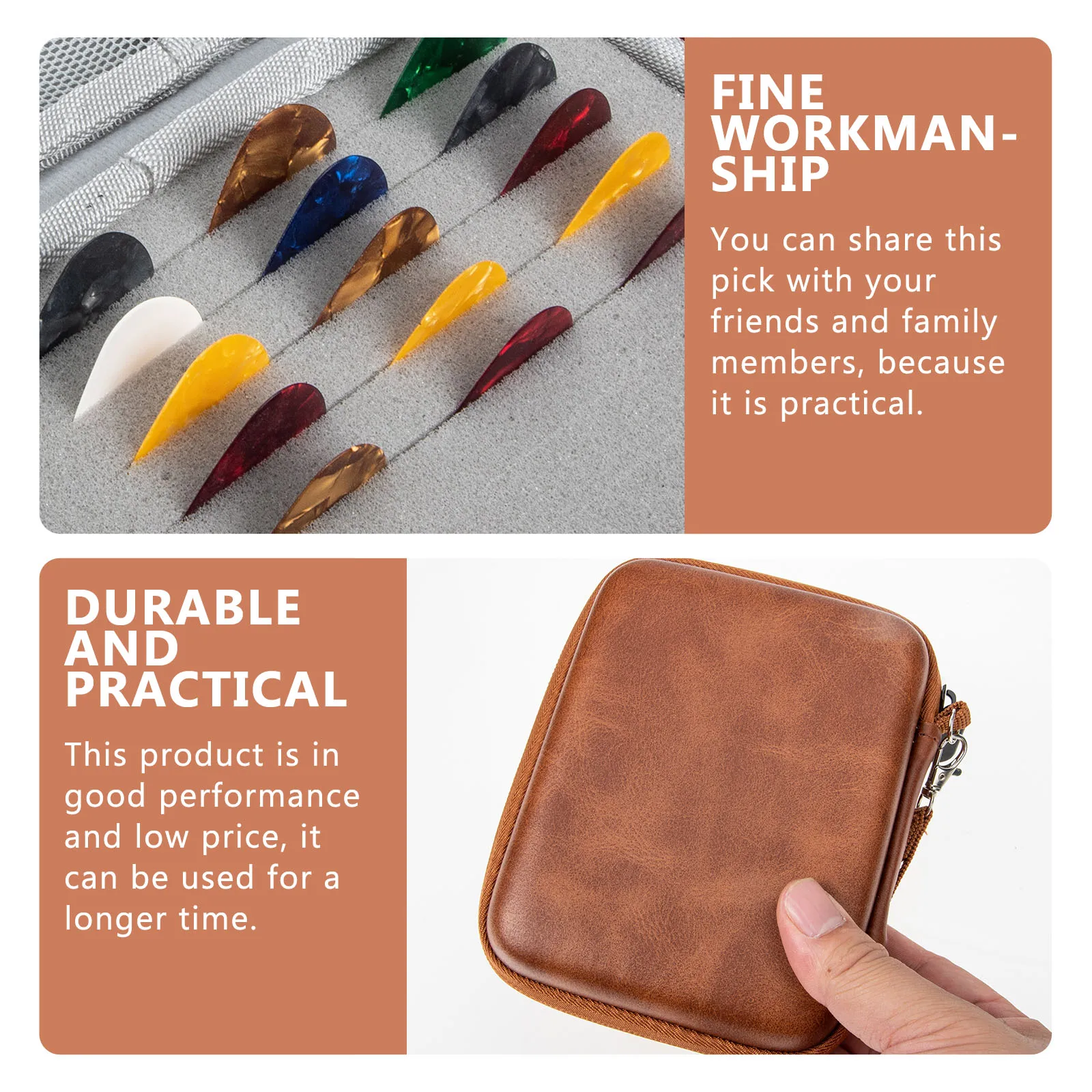 

1 set Pick Storage Box for Guitar Portable Plectrum Holder Mini Shaped Acoustic Picks Pouch Thick Folk Accessory