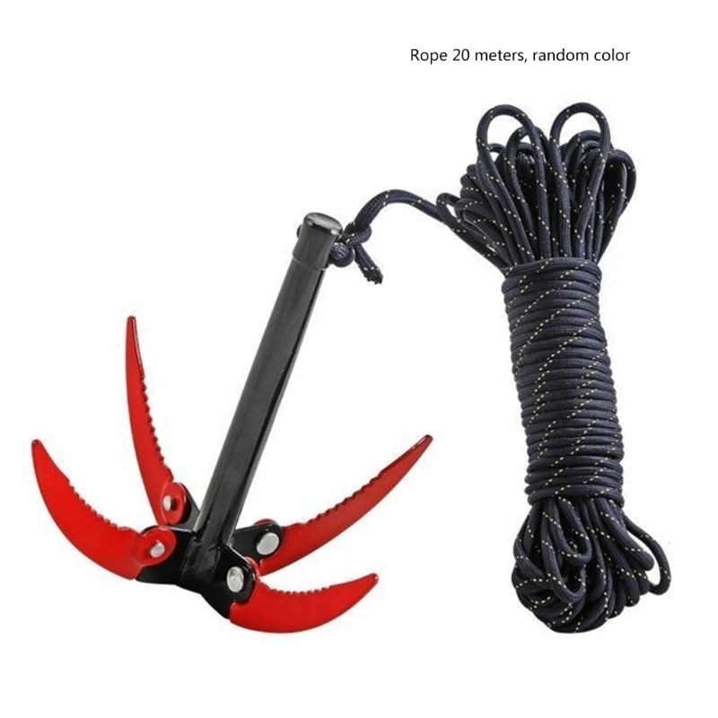 Folding Grass Cutter Grass Root Remover Grass Puller 4 Claw Anchors Sickle Water Grass Plant Cutter Grass Tool with Rope