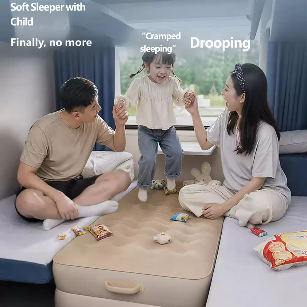 Train Berth Widening Helper, Inflatable Mattress for Kids, Air Cushion for Soft & Hard Sleeper, Sleeping Pad for Lower Berth
