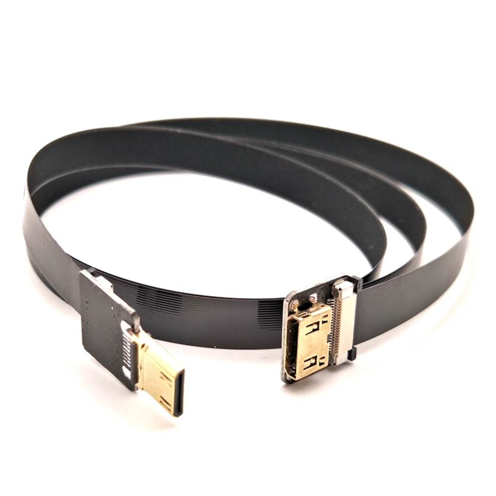 MINI HDMI-Mini HDMI محول 90 درجة 5 سنتيمتر-100 سنتيمتر شقة FPC الشريط FPV HDMI-كابل خطوة 20 دبابيس للتصوير الجوي مولتيكوبتر