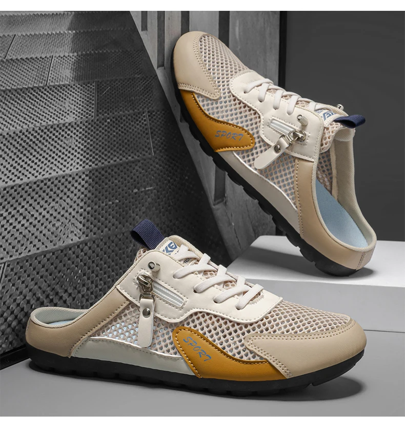 Sommer-Slipper für Herren, trendige, flache, atmungsaktive, lässige Indoor-Outdoor-Wanderschuhe, Herren-Sneaker, chanclas de hombre – Detail 21