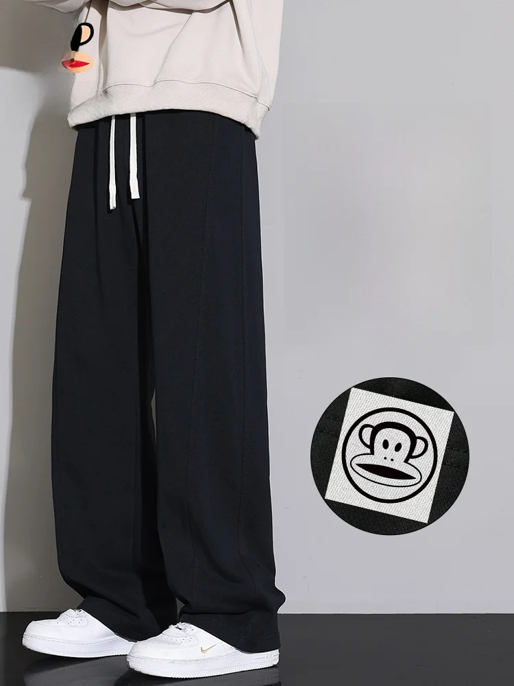 

PaulFrank Leisure Sports Men's Loose Wide Leg Pants Autumn New Sle Casual Trousers Straight Cut Polyester Cotton Blend