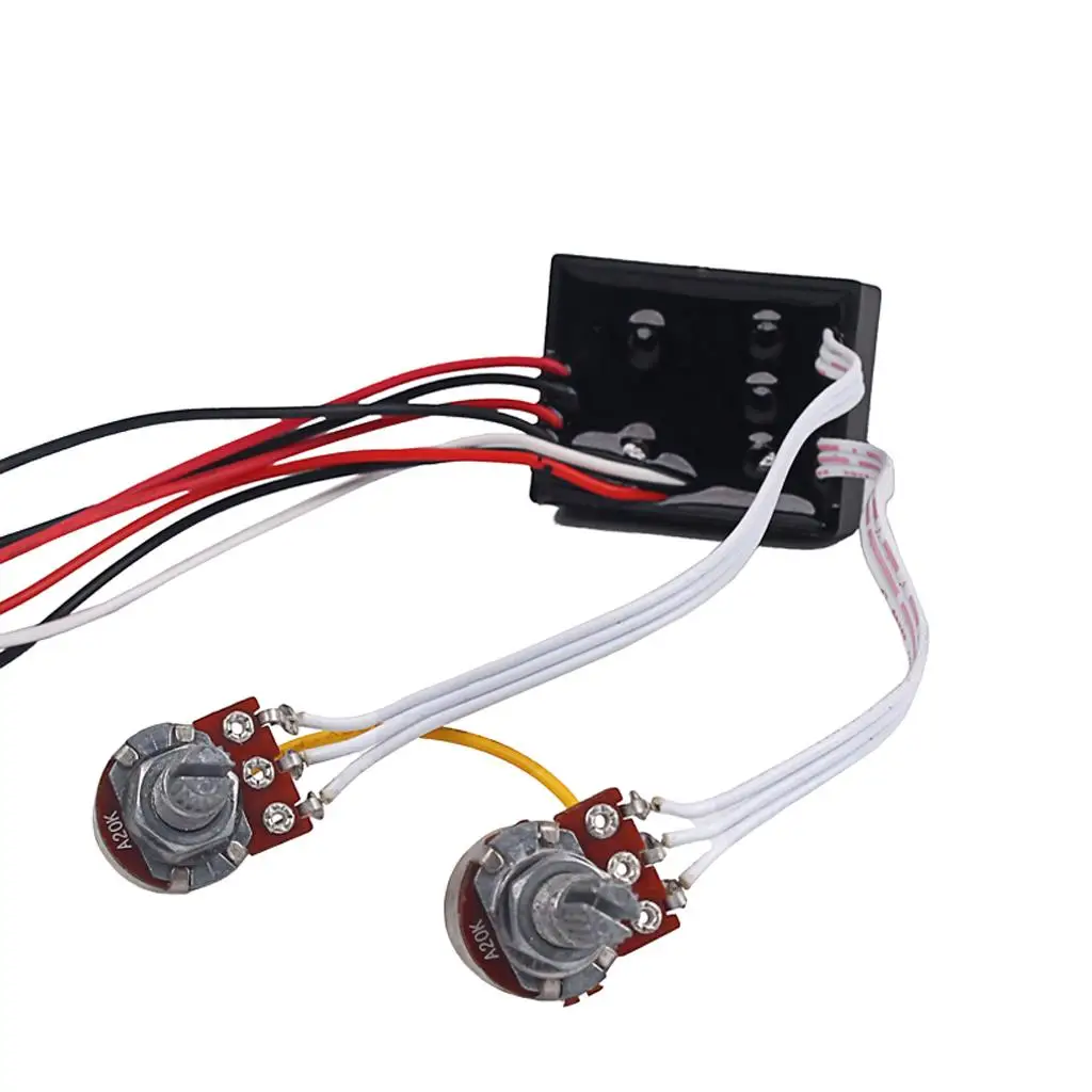 Bass Pickup EQ Metal Plastic 2 Band Active Preamp Control Harness Board for Bass Guitar Parts and Accessories