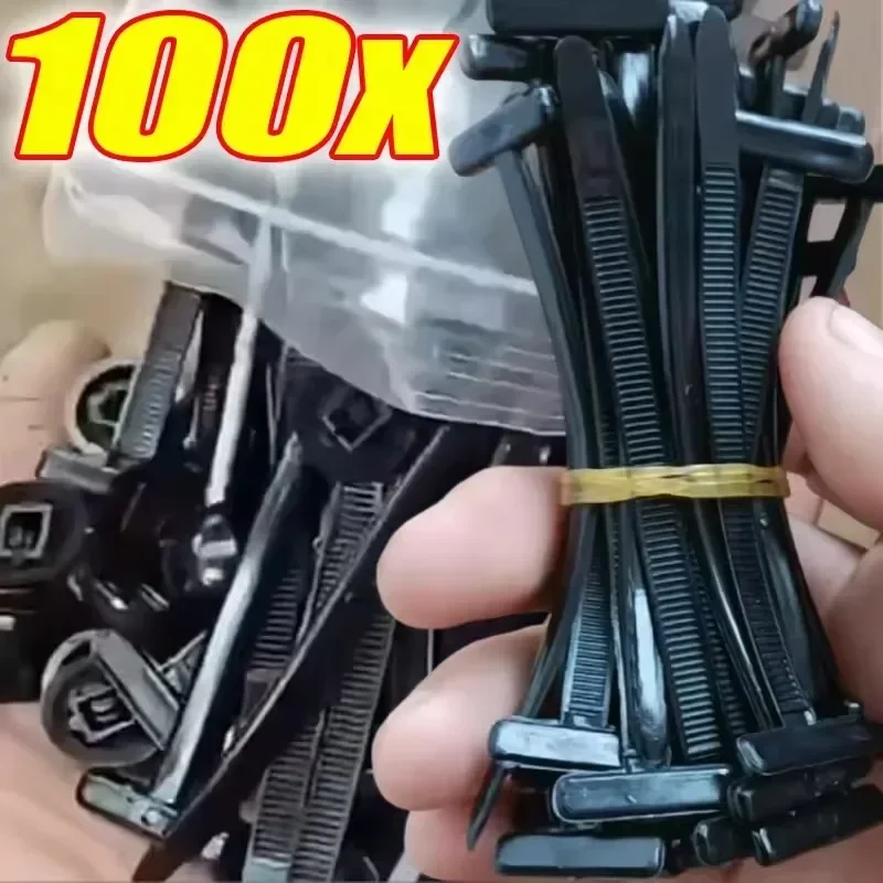 5-200pcs Nylon Cable Ties Buckle Auto Fastener Screw Replacement Clip Car Fenders Trunk Engine Guard Panel Wire Management Tools