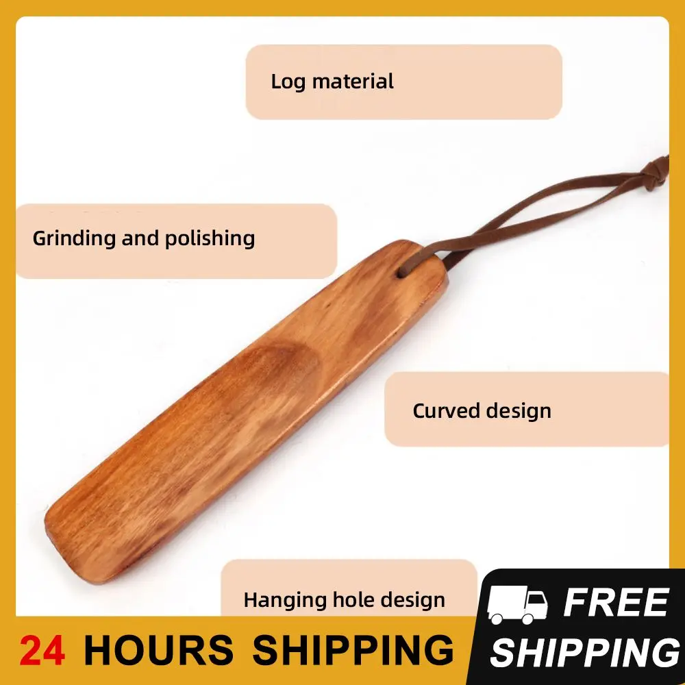 40cm Portable Shoe Lifter 1pc Shoe Spoon Professional Shoe Sturdy Sleep Aid Tool Easy On And Off Shoehorn Wood Lazy Shoe Helper