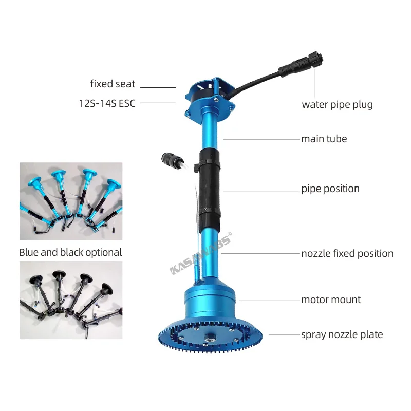 Intelligent Atomizing Centrifugal Sprinkler Plant Protection Drone Agricultural Multi-rotor Vaporization Blue Black 12S14S