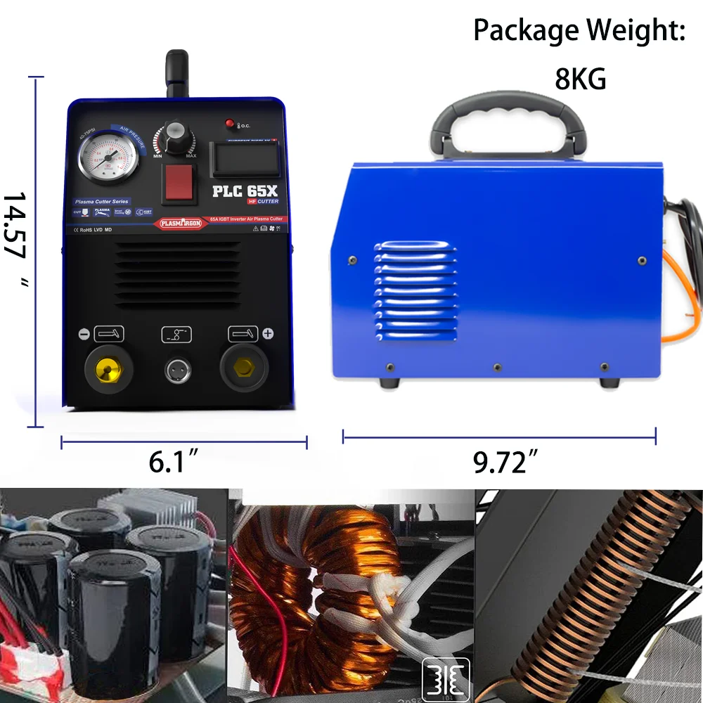 PLASMARGON Máquina Inteligente Cortador De Plasma, Inversor IGBT, Equipamento De Corte, Corte De 14mm, HF, CNC, PLC65X