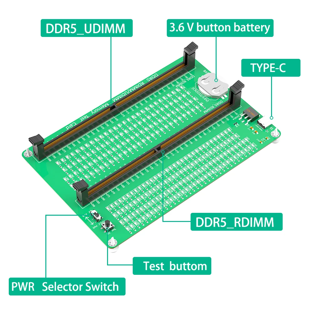 DDR4ช่องเสียบหน่วยความจำของเมนบอร์ดแล็ปท็อป/เดสก์ท็อปใหม่ DDR5ทดสอบการซ่อมเครื่องวิเคราะห์การวิเคราะห์วิเคราะห์การ SO-DIMM ด้วยวิธี SDRAM ปักหมุดพร้อมการ์ดทดสอบ LED