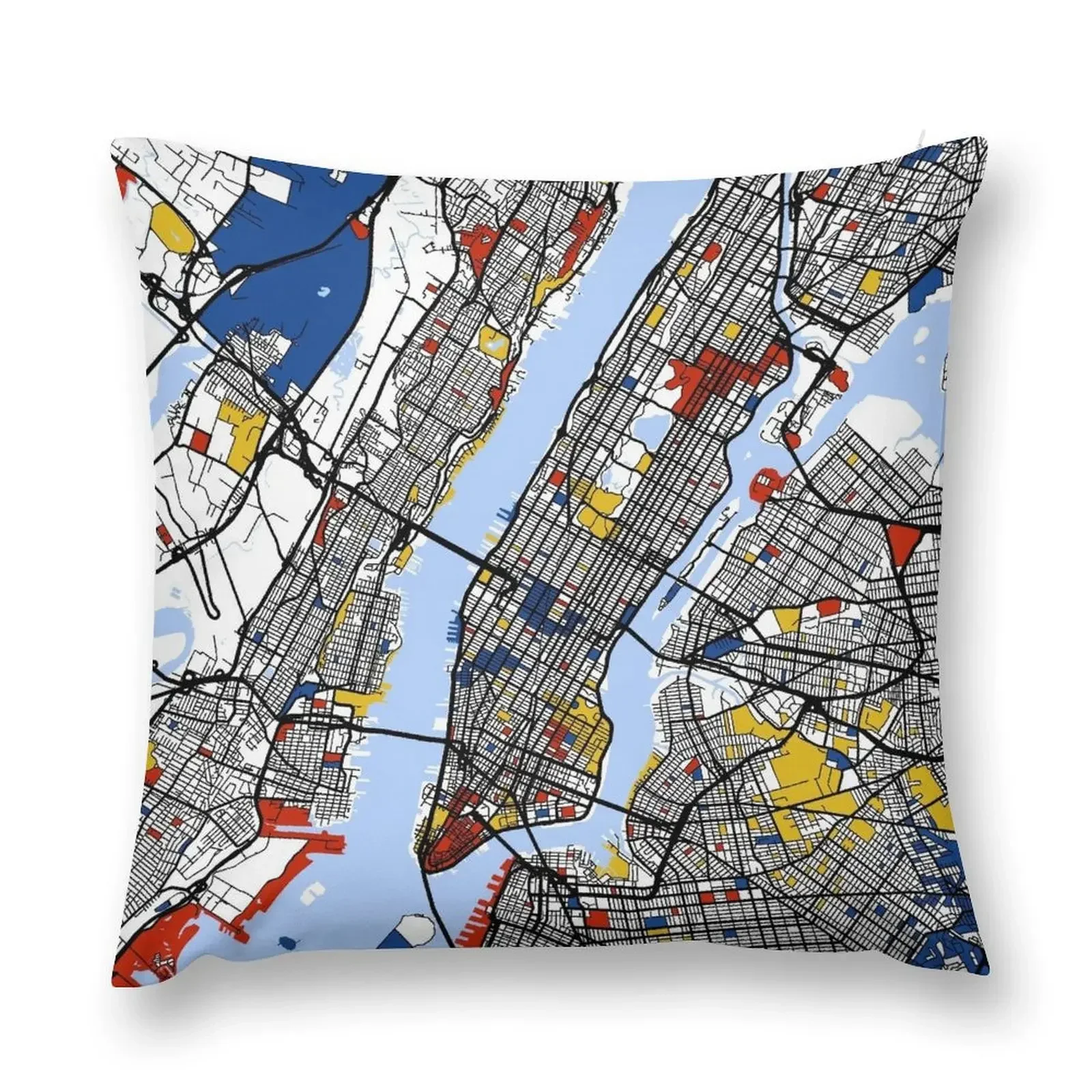 

New York Mondrian map Throw Pillow Decorative Cushions luxury sofa pillows Cusions Cover pillow