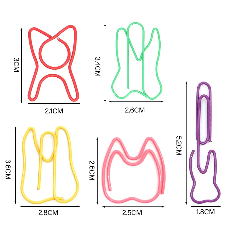 30Pcs Tooth Shape Metal Paper Clips Cute Colorful Paperclip Bookmark Note Memo Ticket Clip Dentist Gift Clinic Office Stationery