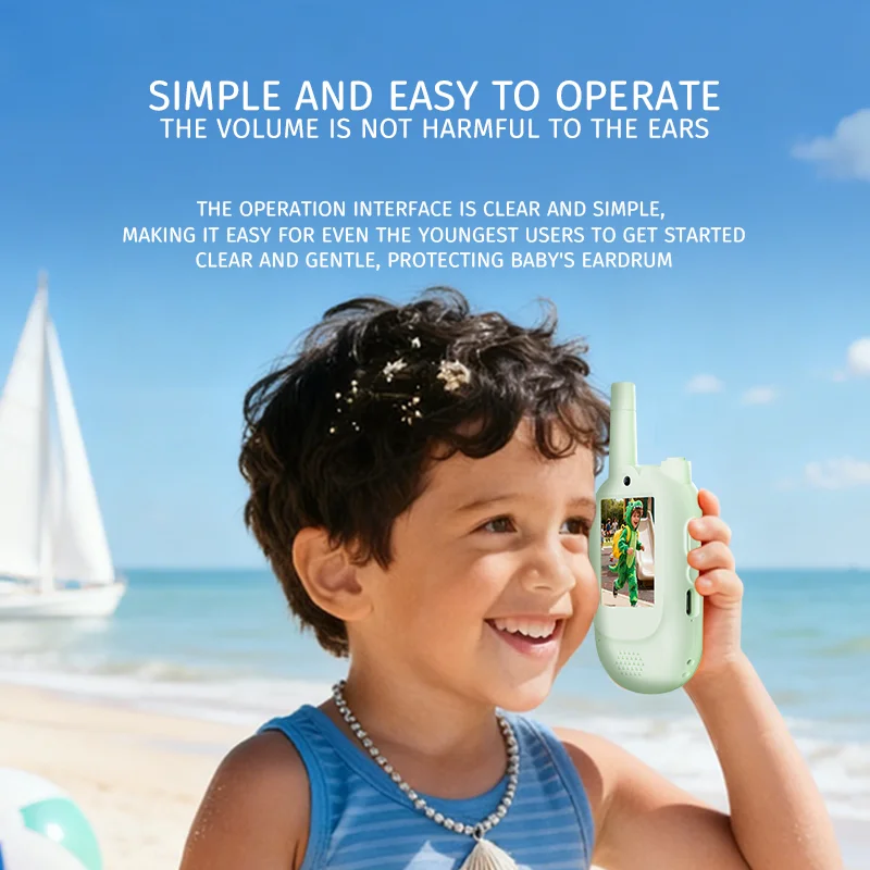 2 個子供用ビデオトランシーバー 2 インチ HD スクリーン充電式ワンクリック通話ラジオトランシーバー男の子女の子子供用ギフト