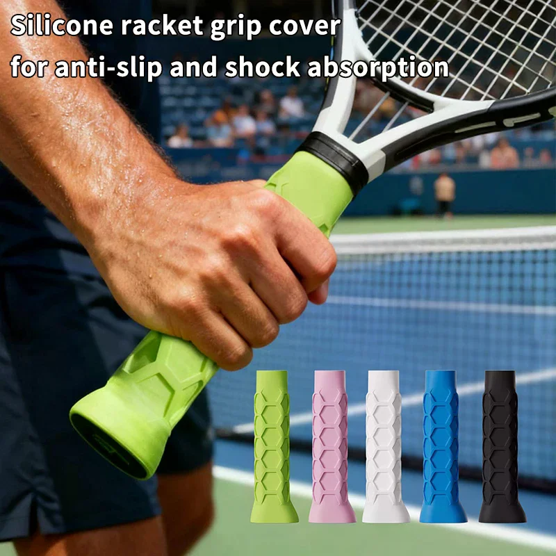 

Многоразовая силиконовая ручка для ракетки для теннисных ракеток, амортизирующая втулка и противоскользящая силиконовая ручка.