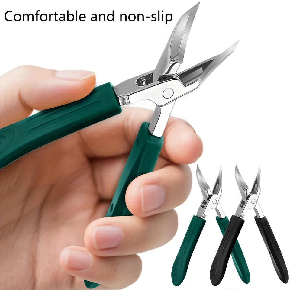 Cortauñas grueso para uñas encarnadas de acero inoxidable, seguro, mango suave, hoja ultra afilada en ángulo de 25 grados, para adultos mayores, a prueba de salpicaduras 5