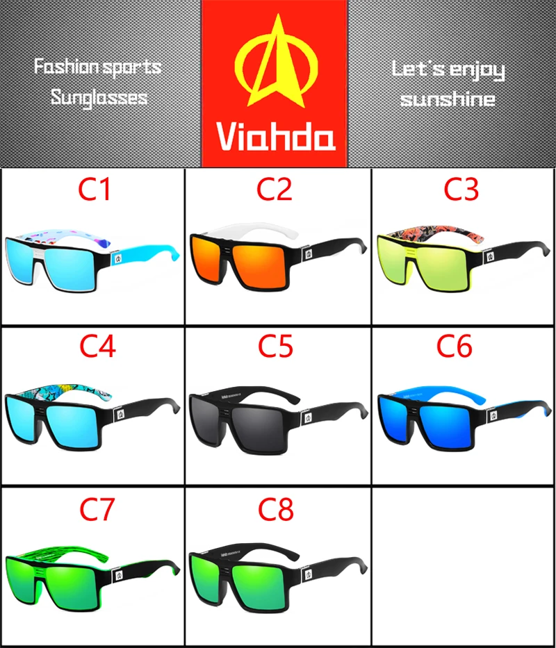 VIAHDA Polarized Fishing Sunglasses Men Glasses Outdoor Goggles Camping Hiking Driving Sun Glasses Women UV400 Sports Eyewear