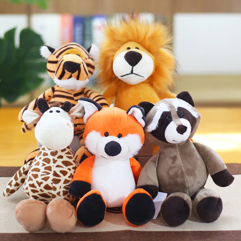 Forest Animal Doll Plush Toy Pillow Elephant Monkey Tiger Lion Giraffe Doll Children's Gift Kawaii Plush Toy Holiday Decoration