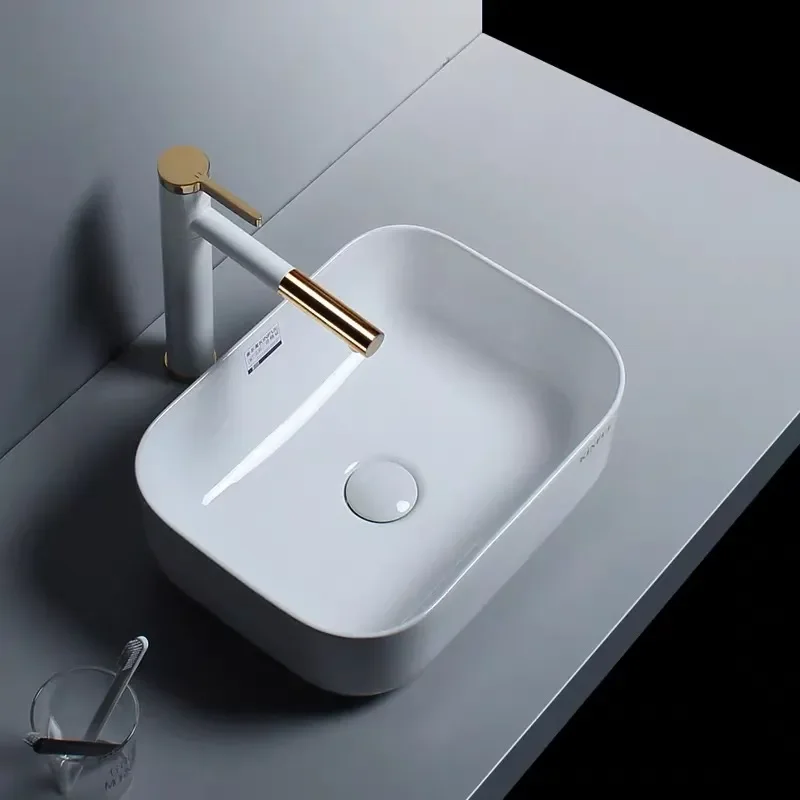 30x30cm Square Ceramic Vessel Sink Countertop Basin for Bathroom Balcony Hotel Wash Hand Basin Compact Size