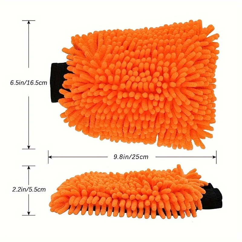 1Pc Car Wash Mitt, Chenille Microfiber Scratch-Free Sponge for Cars, Trucks, Suvs, Boats & Motorcycles - Ultra Absorbent